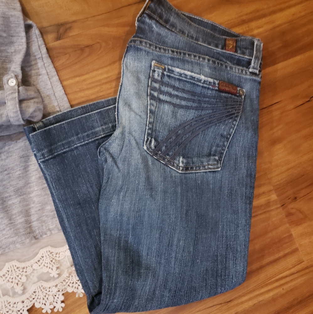 7 For All Man Kind Womens Crop Jeans